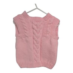 Baby Cable Knit Sweater Vest. Pink